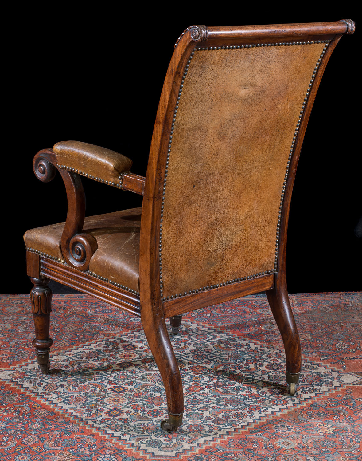 Antique Mahogany and leather arm chair | Westland London
