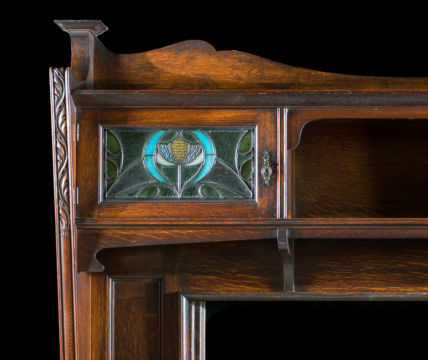 Oak Arts And Crafts Wood Fireplace Westland Antiques