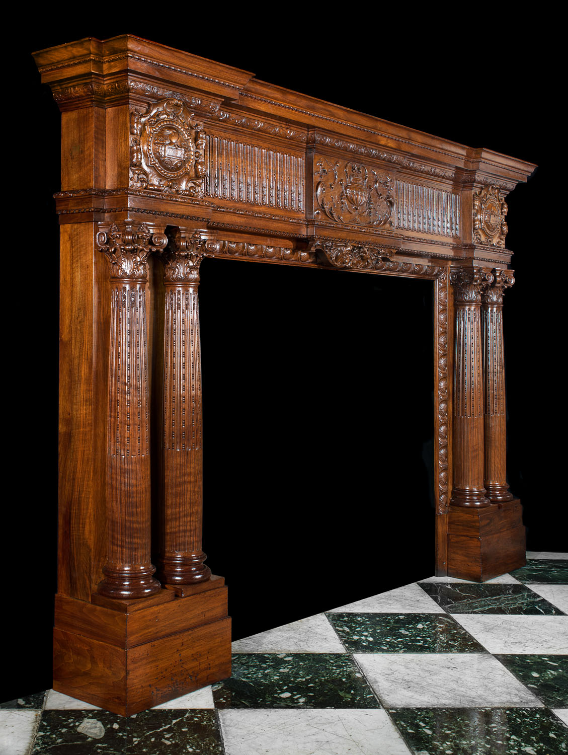 twin column wood victorian fireplace mantel westland london