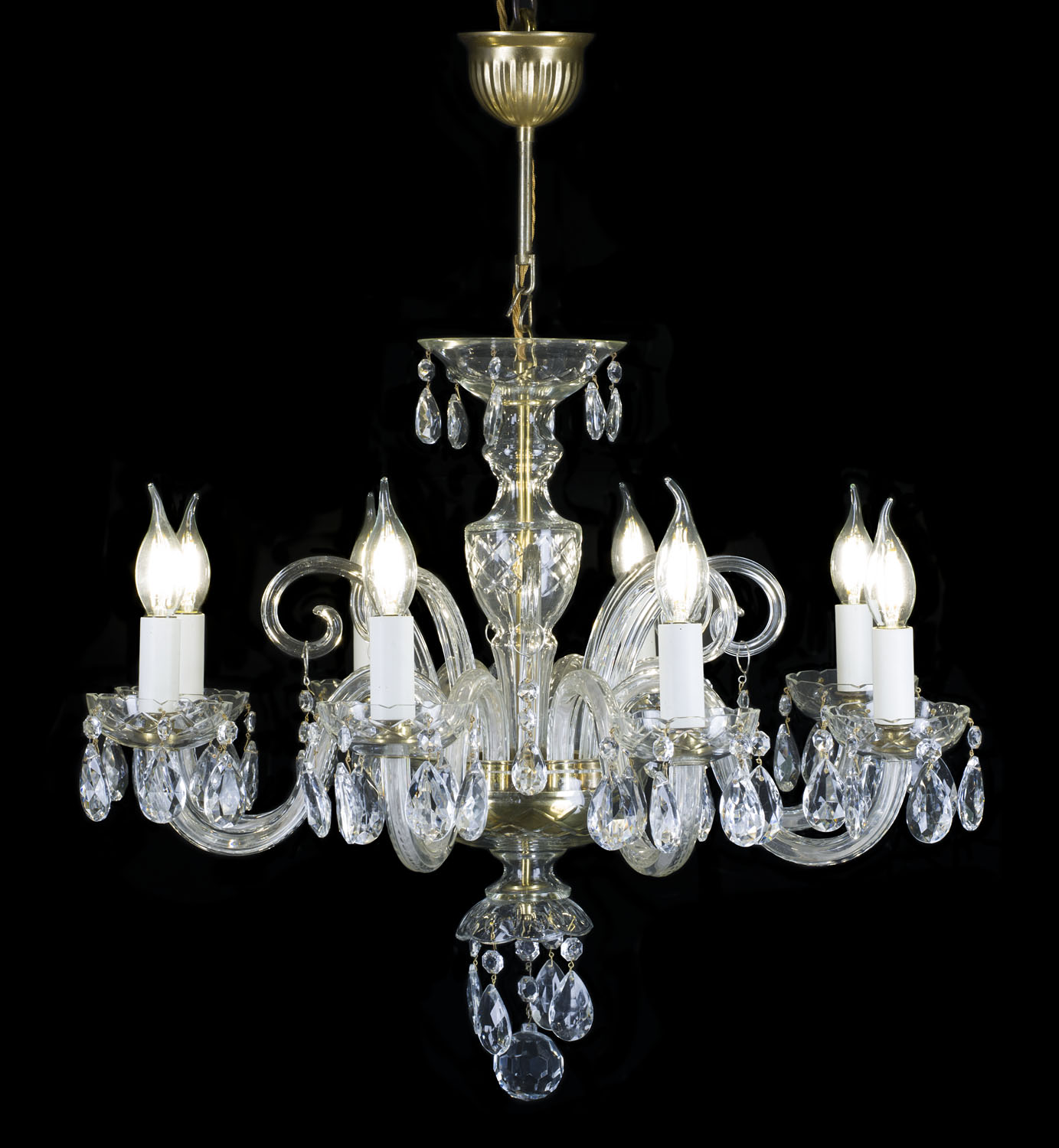 Cut Glass Chandelier with Drops | Westland London