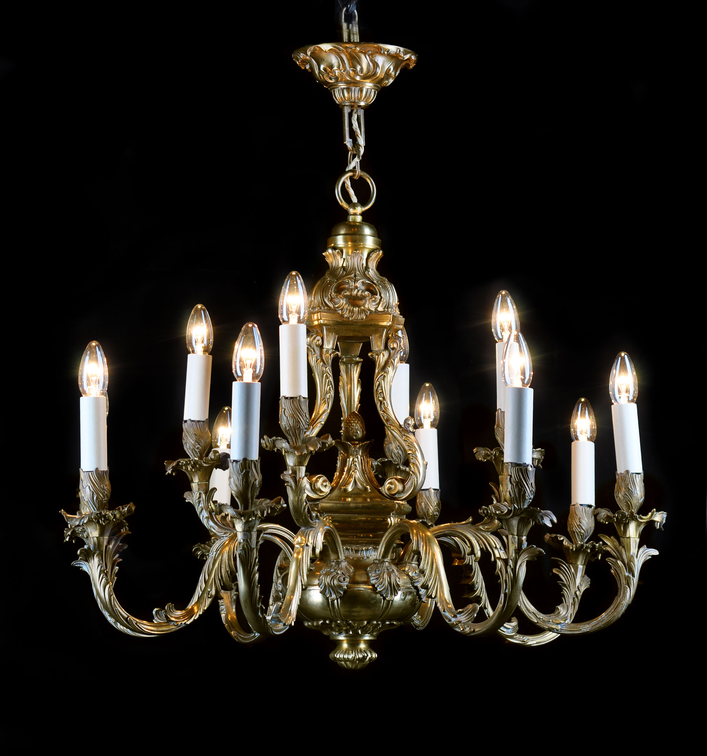 Rococo Twelve Light Bronze Chandelier | Westland London