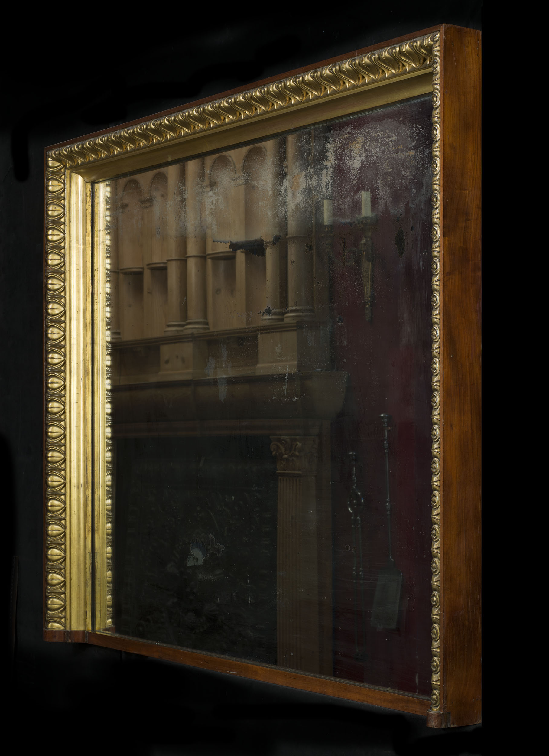 A giltwood Georgian style overmantel mirror
