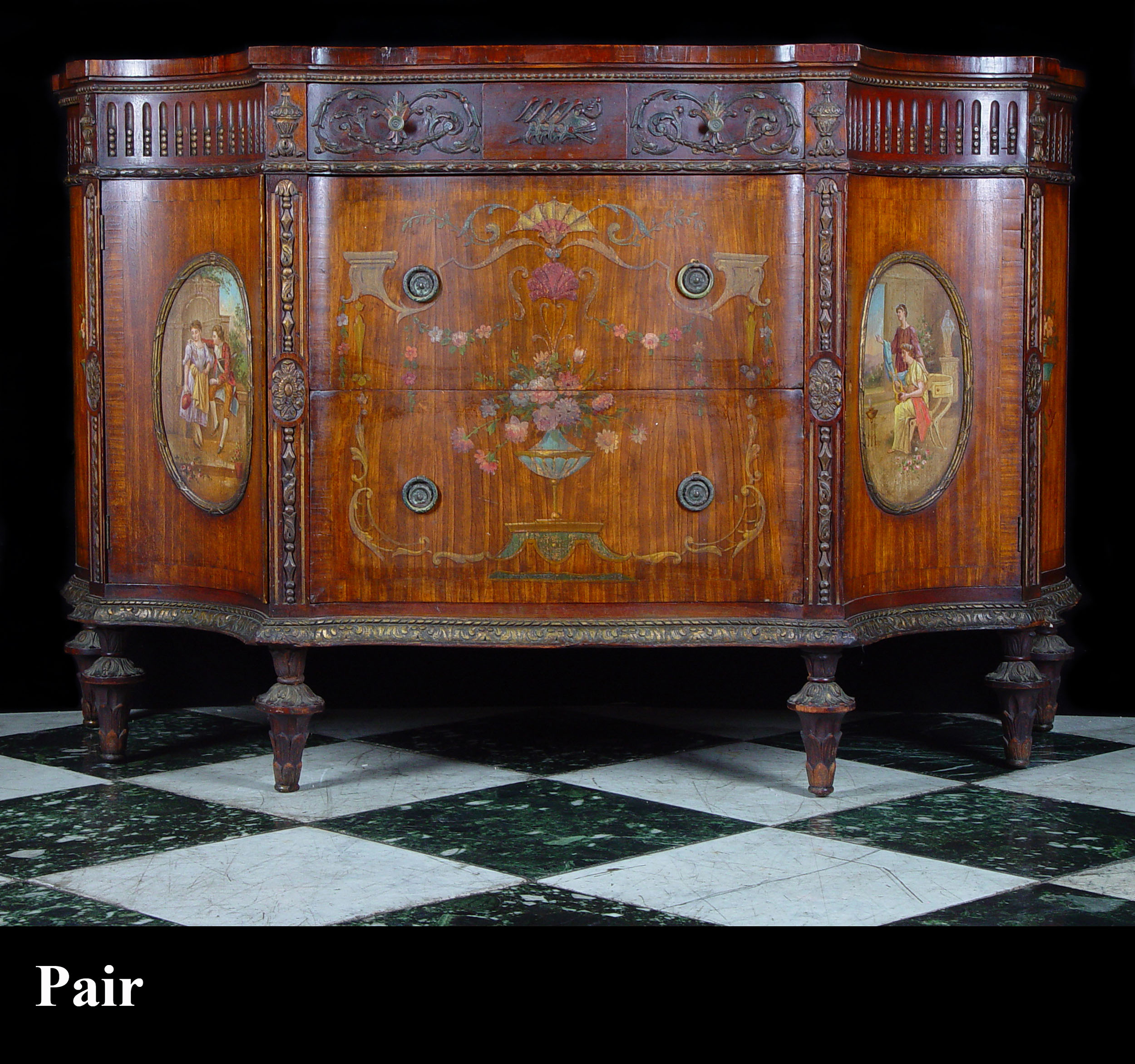 A Pair of Chippendale Style Commodes



