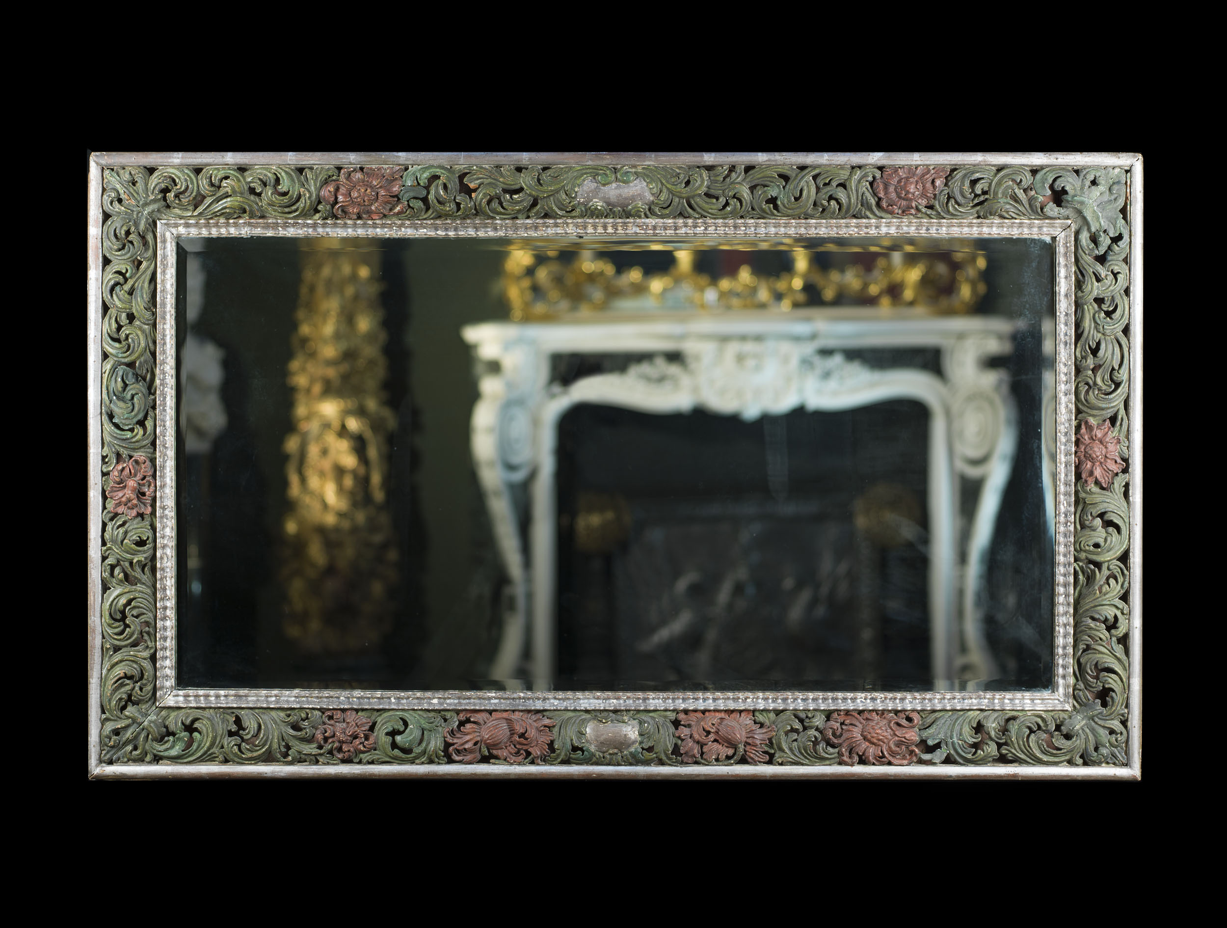 An Carved & Painted Spanish Wall Mirror