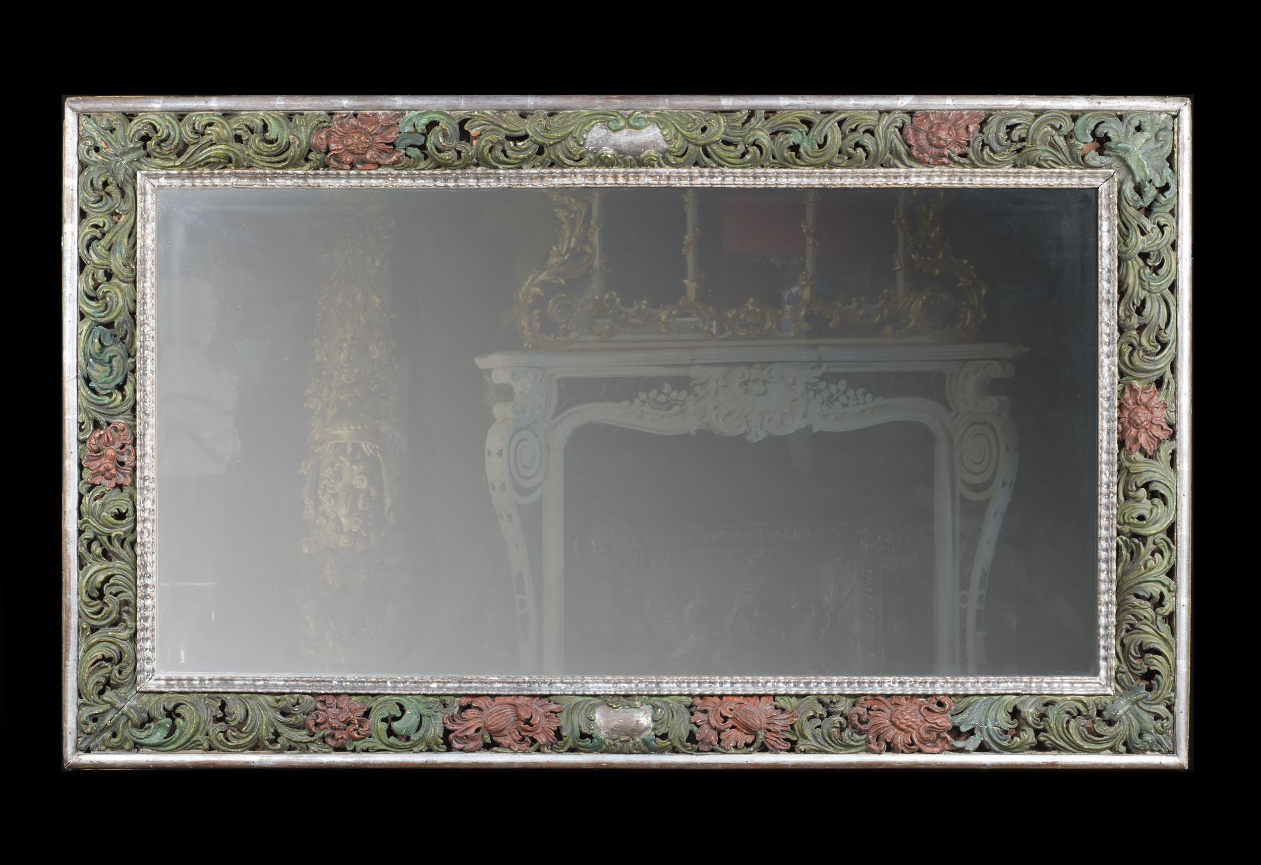 An Carved & Painted Spanish Wall Mirror