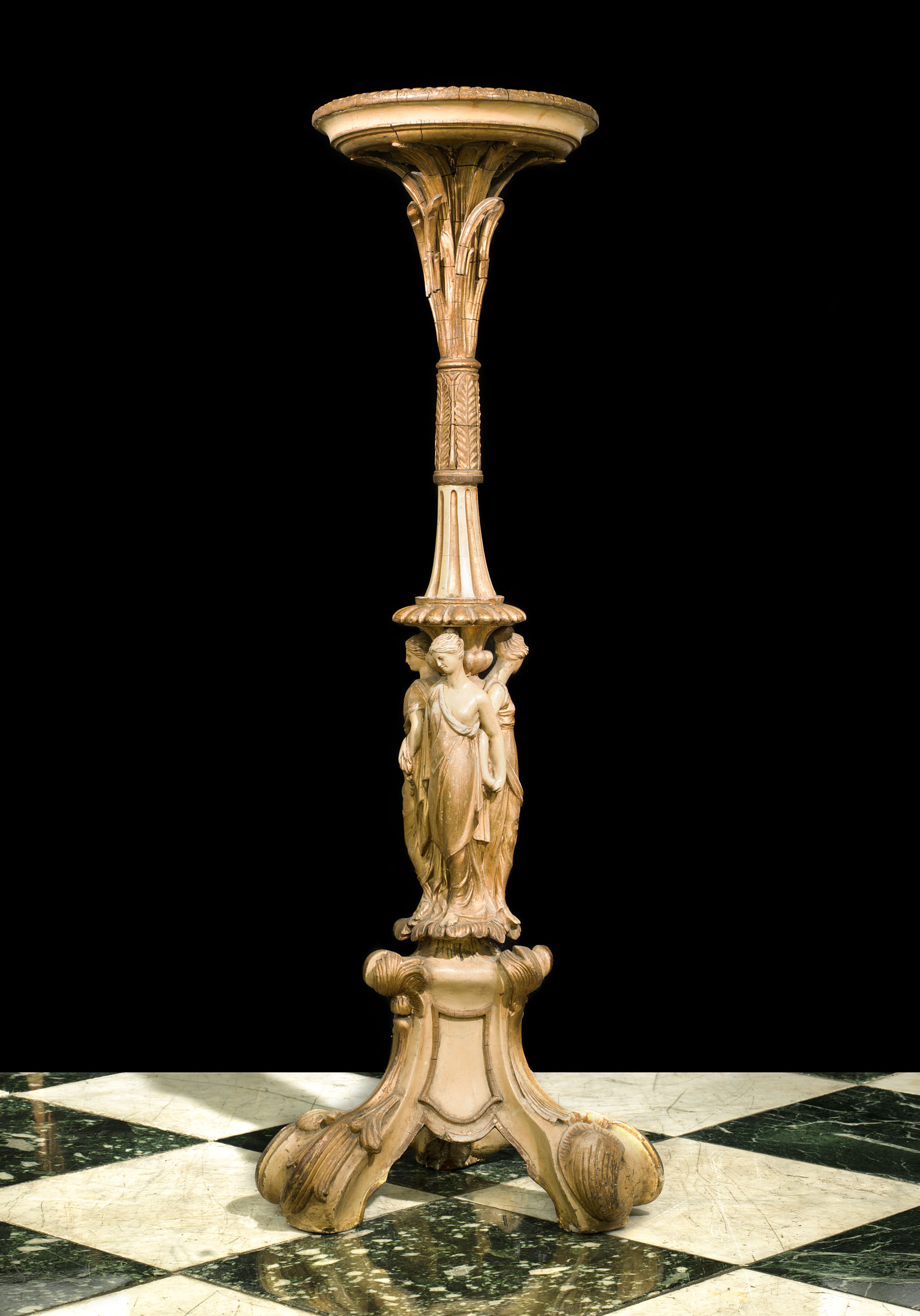 A Victorian Carved Wood & Gesso Jardiniere