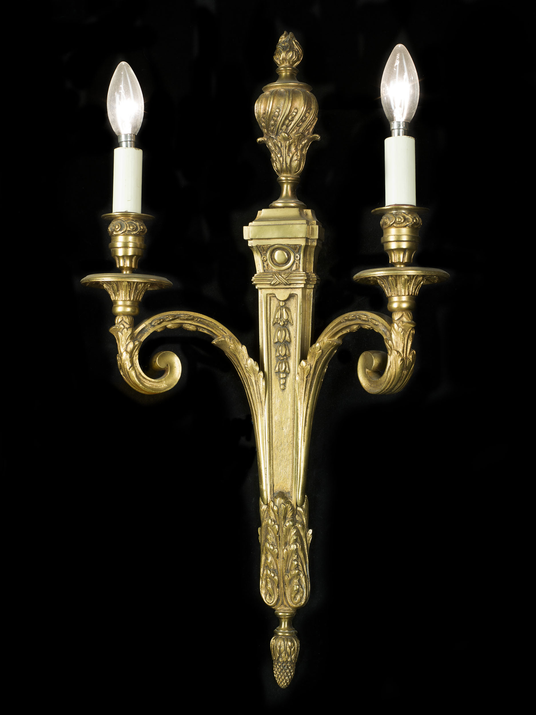 A Large Pair of Twin Branch Wall Lights