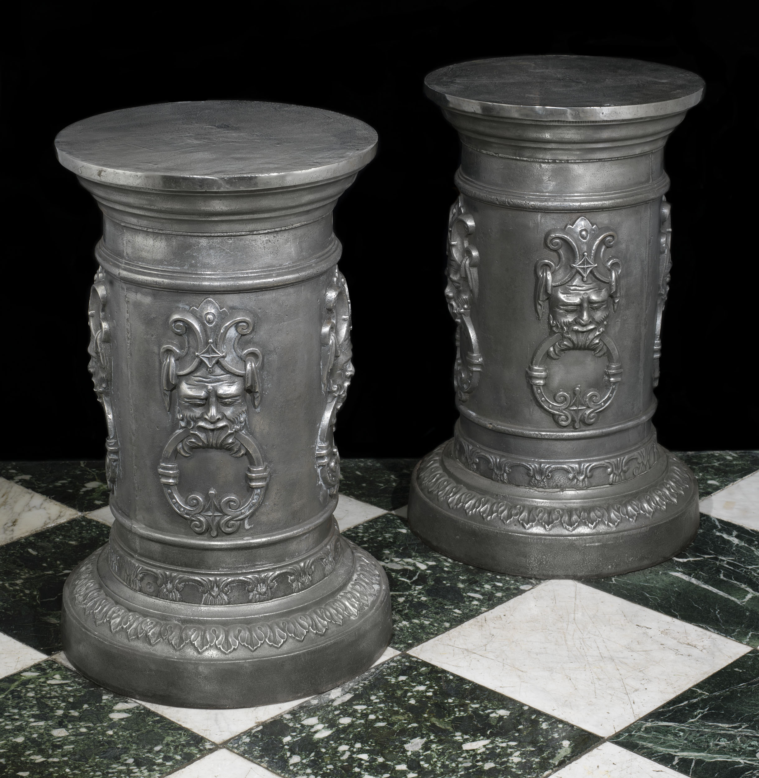A Pair of 20th Century Cast Iron Urn Stands 