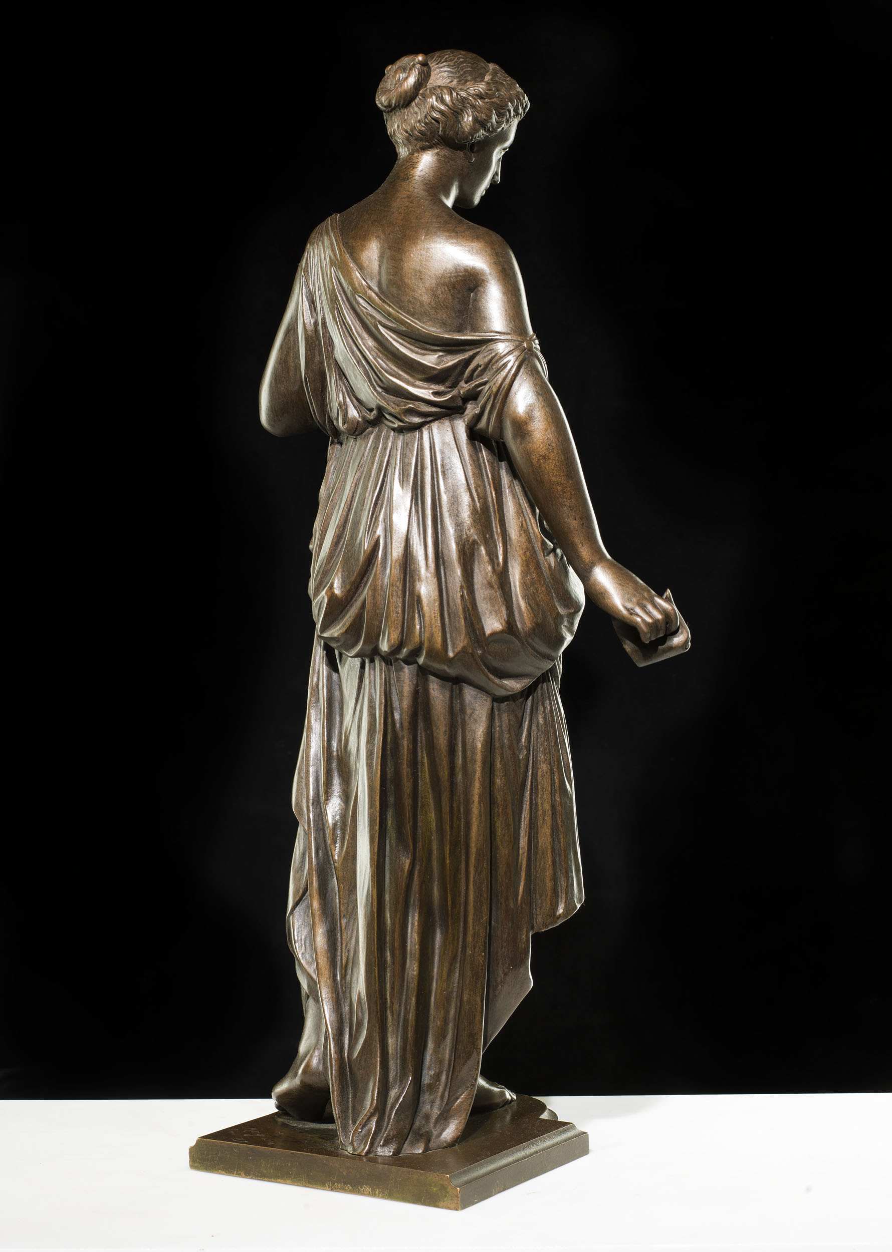 A French Bronze Model of a Muse with a Lyre