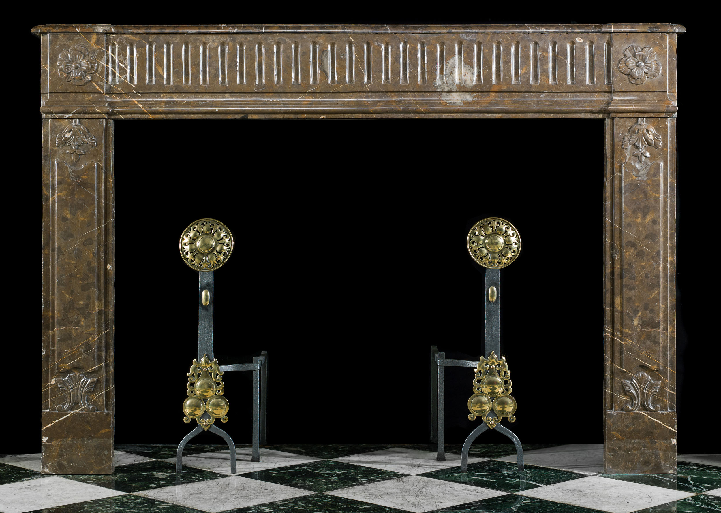 A Louis XVI Marble Fireplace Mantel