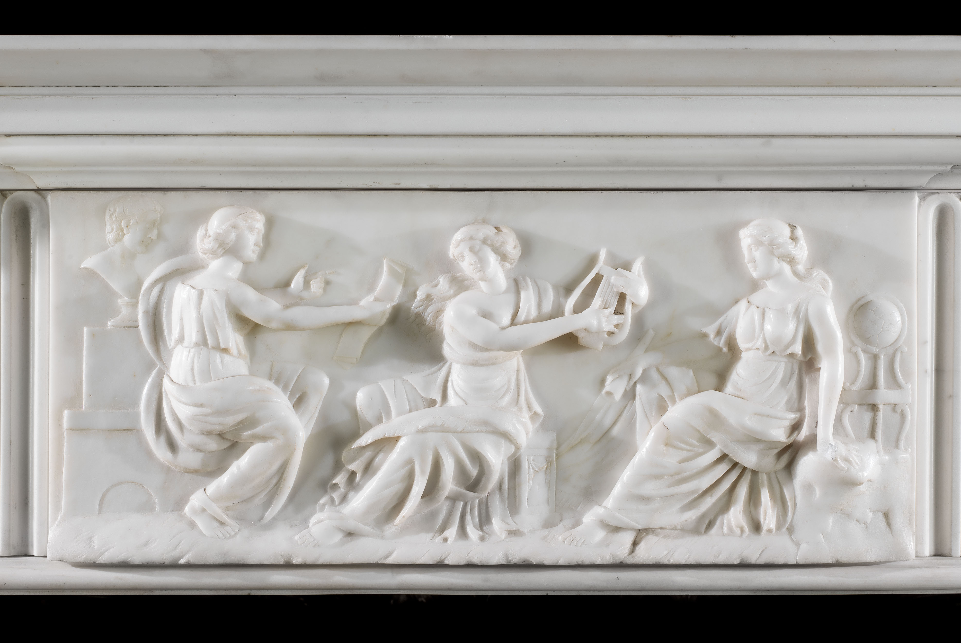 A Georgian Statuary Marble antique fireplace surround.