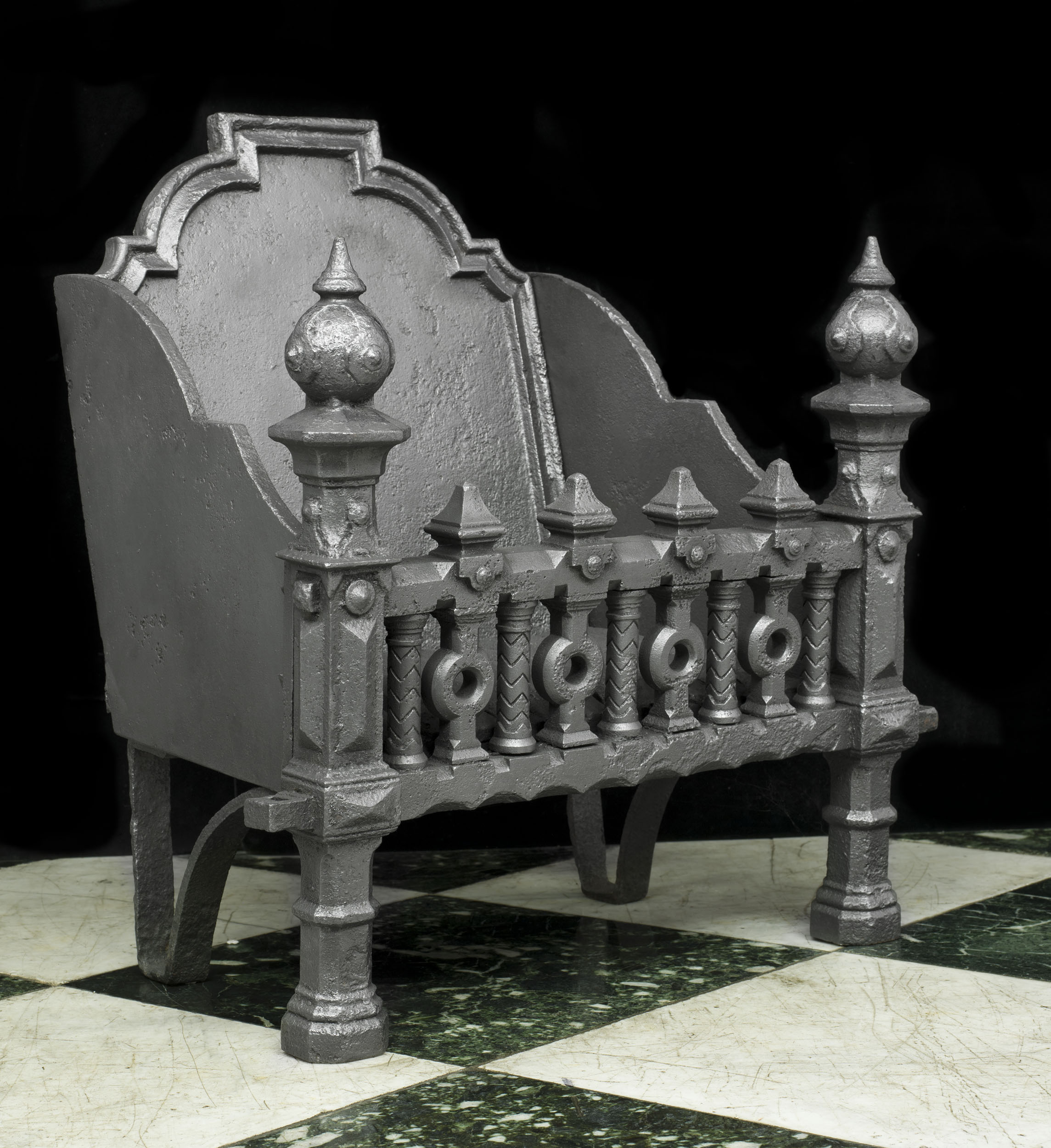 A Small French Gothic Style Fire Grate 