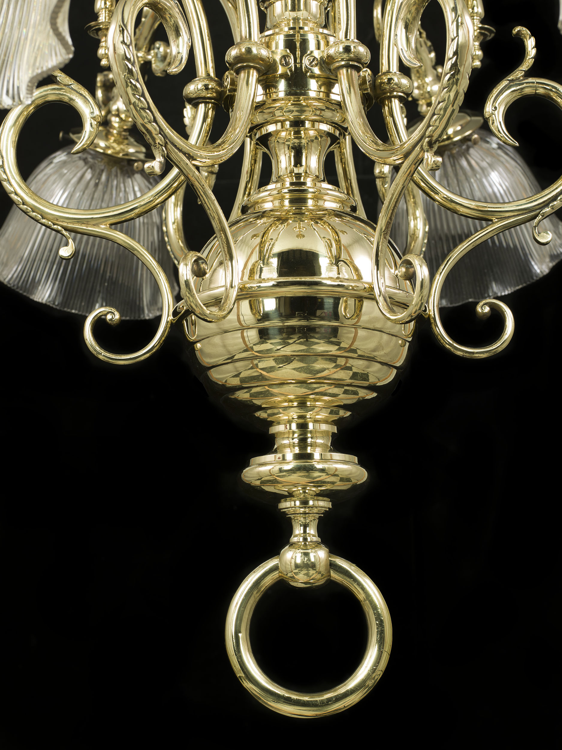 A Flamboyant Victorian Brass Chandelier 