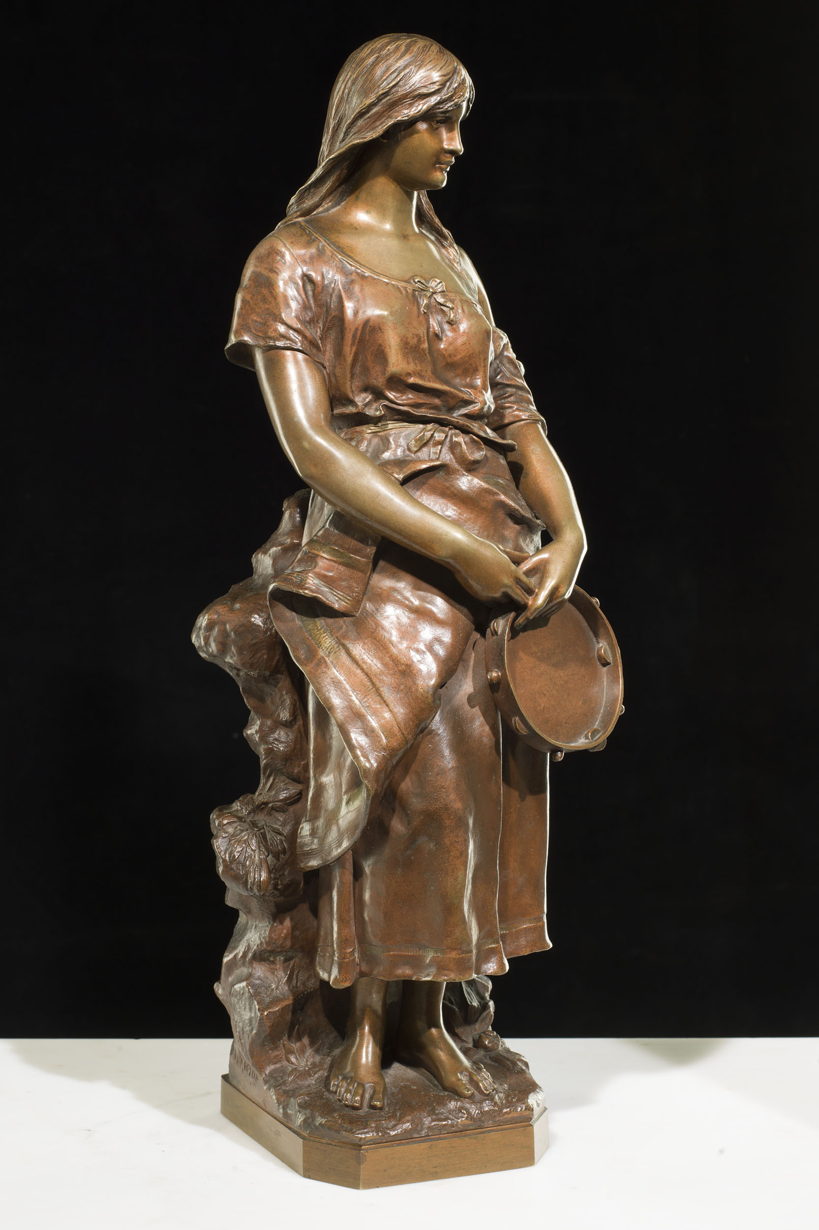 A Charming  Bronze Model of a Gypsy Maiden