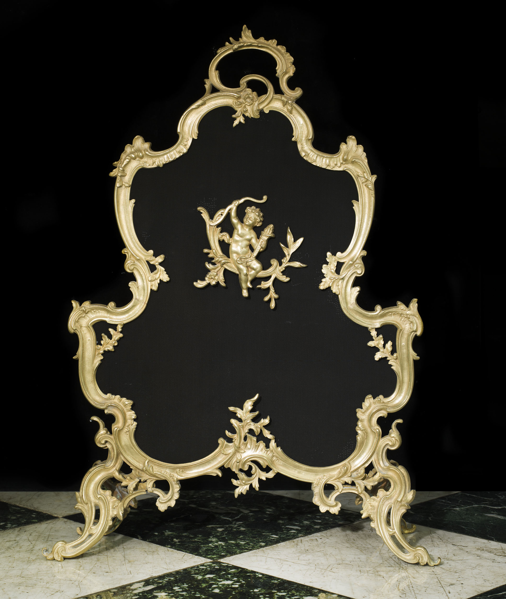 French Rococo Style Bronze Fire Screen