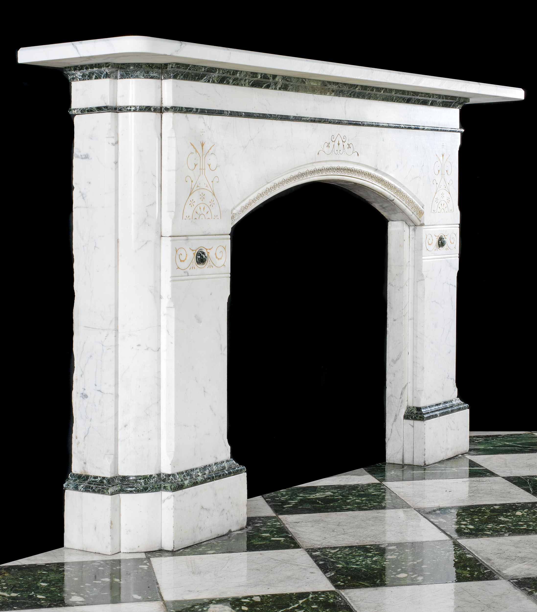 A Large Aesthetic Movement Marble Fireplace