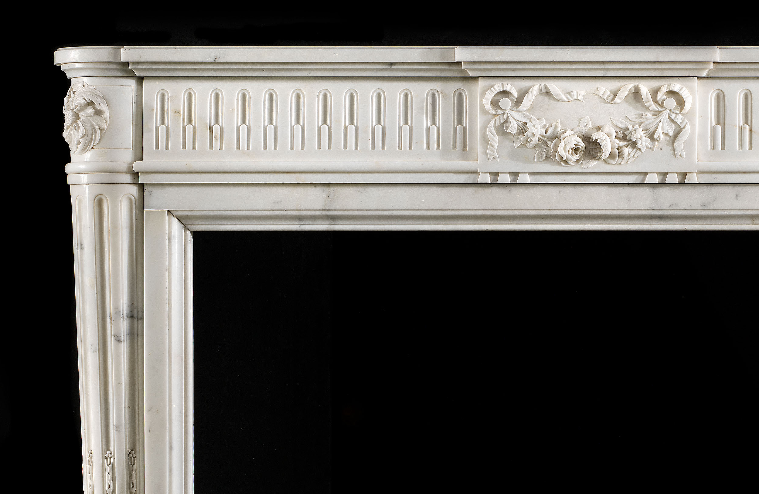 A Louis XVI Statuary Marble Fireplace Mantel
