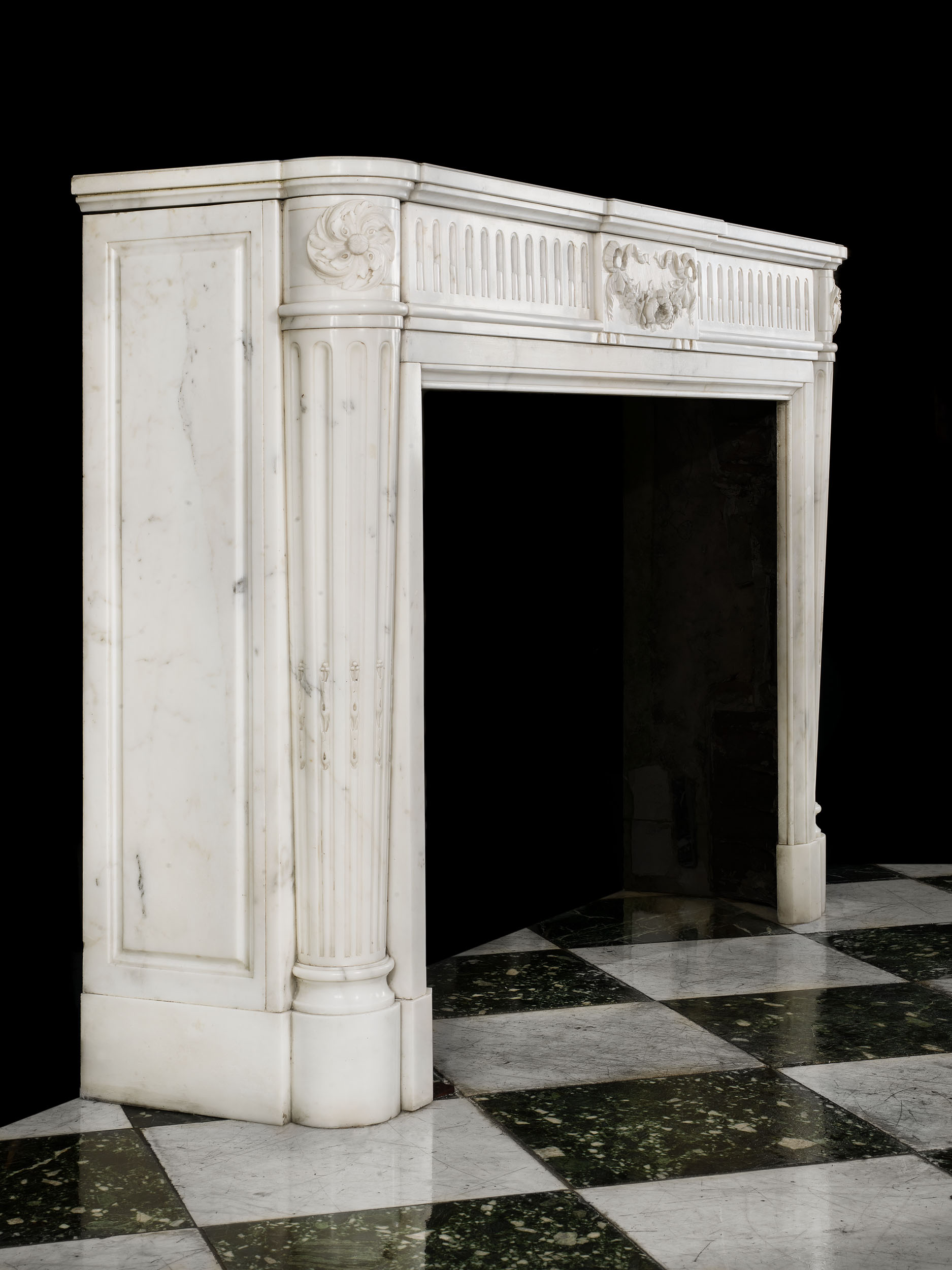 A Louis XVI Statuary Marble Fireplace Mantel