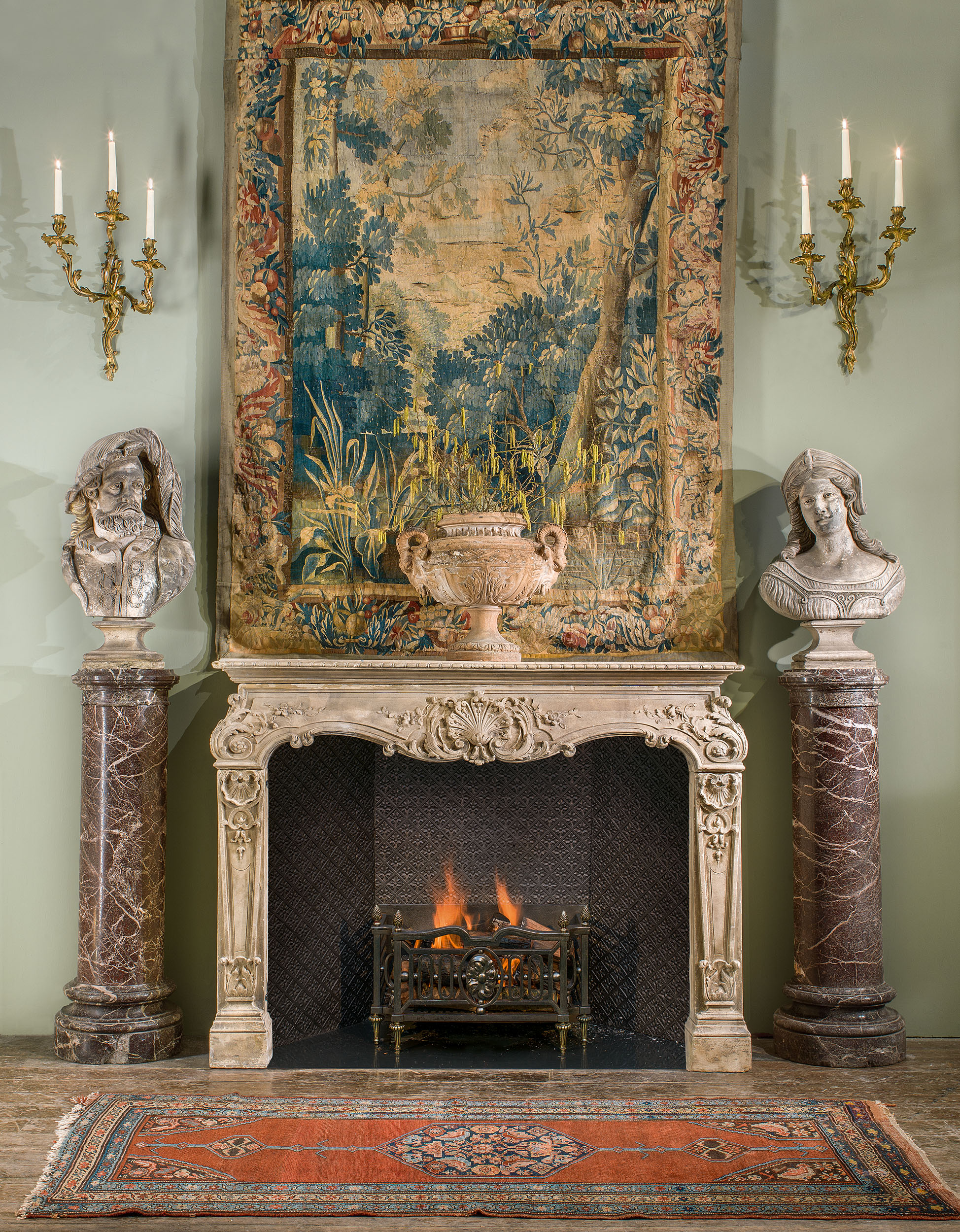  A Rare Louis XV Stone Fireplace Mantel