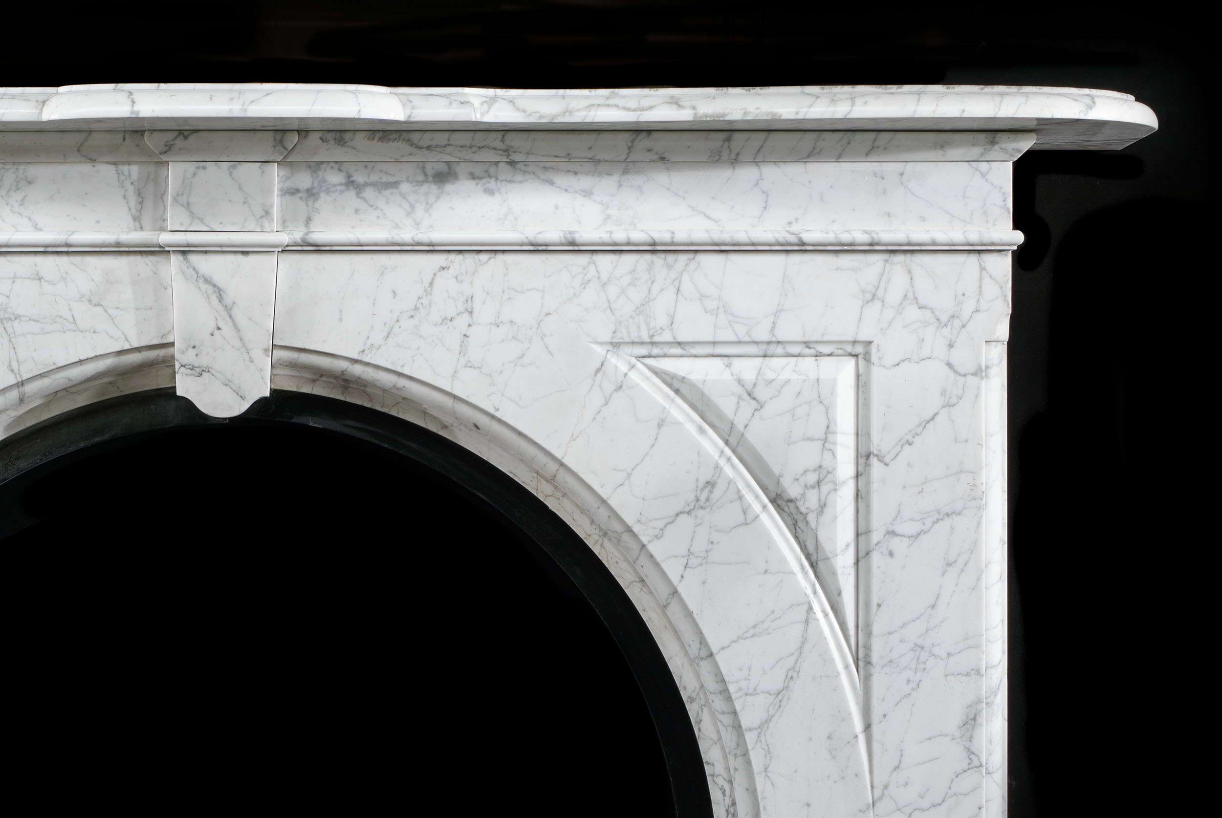 A Victorian Pencil Statuary Arched Fireplace