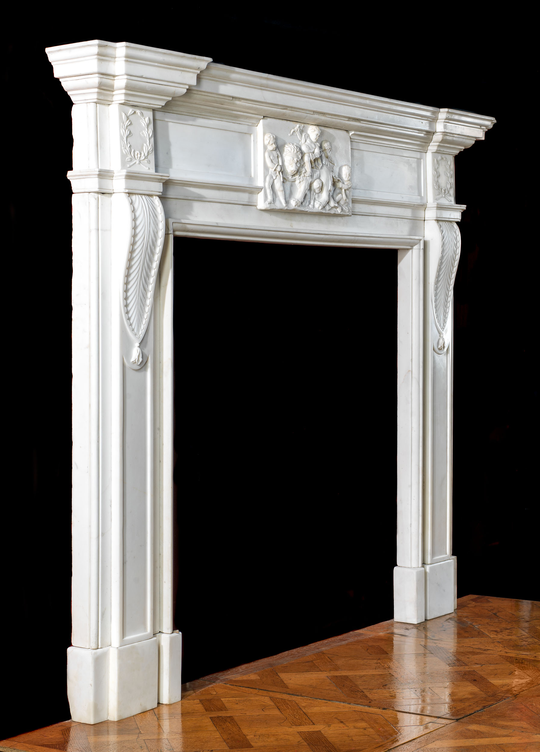 A Fine Statuary Marble Georgian Fireplace