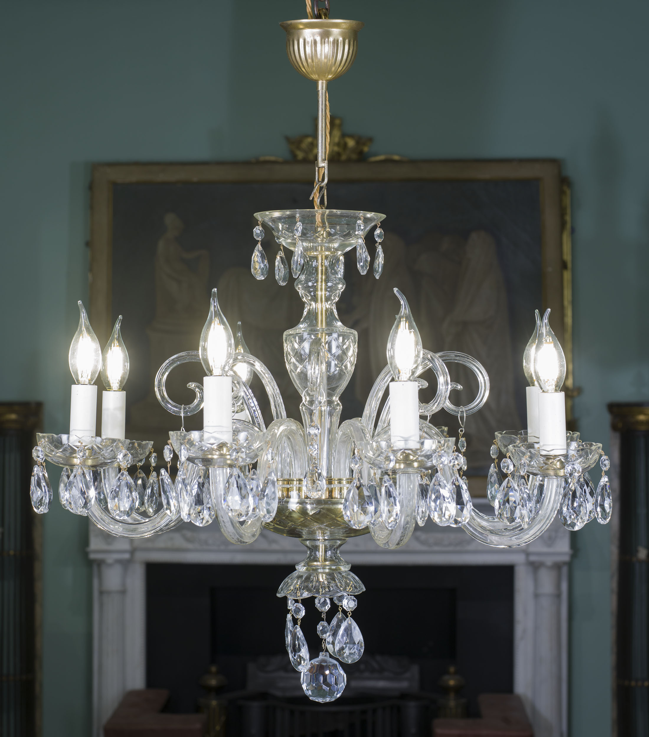 Cut Glass Chandelier with Drops | Westland London