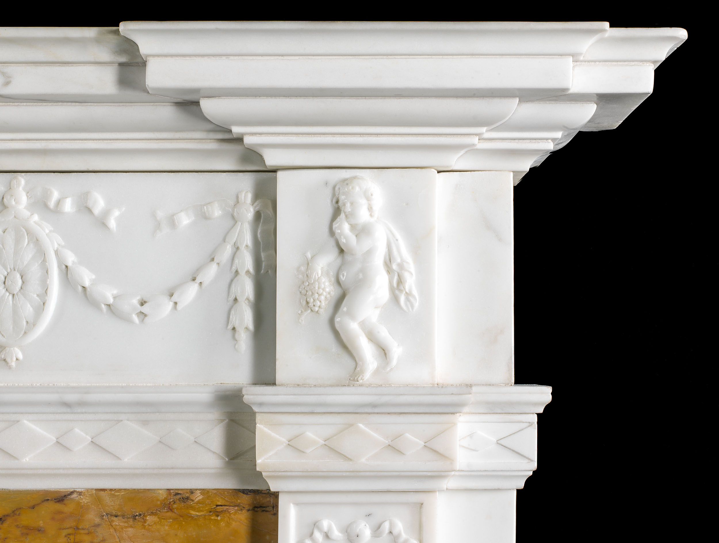 A Statuary Marble Georgian Style Fireplace

