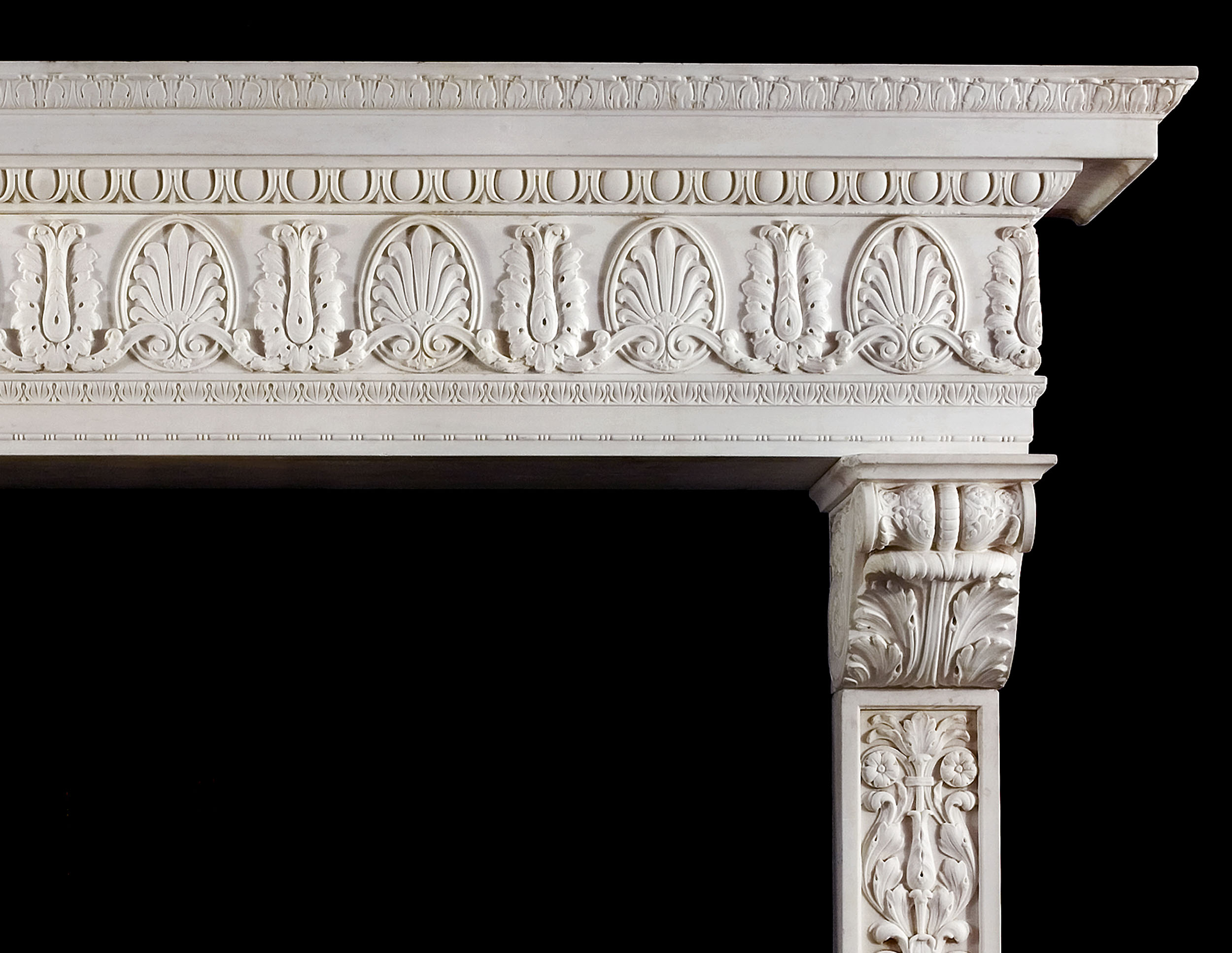 A Renaissance Style Antique Marble Fireplace
