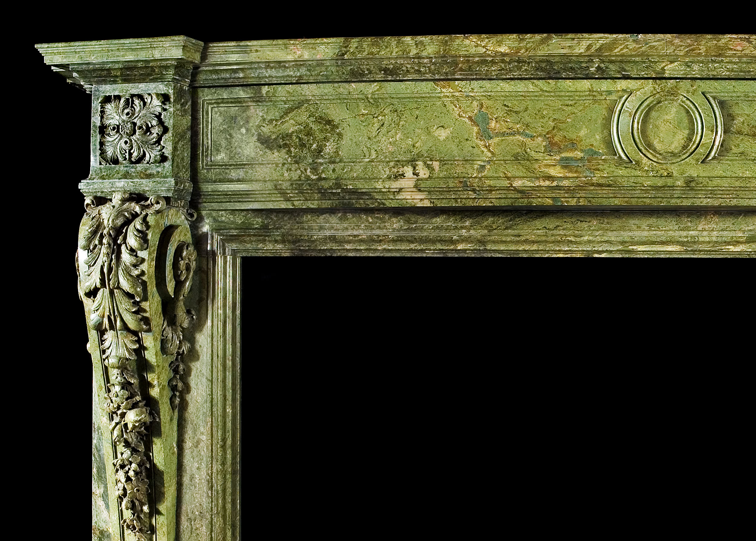  An Irish Palladian style antique marble fireplace surround   