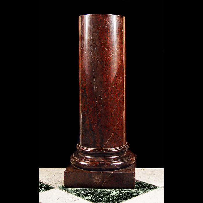 A Victorian Burgundy Marble Pedestal Column