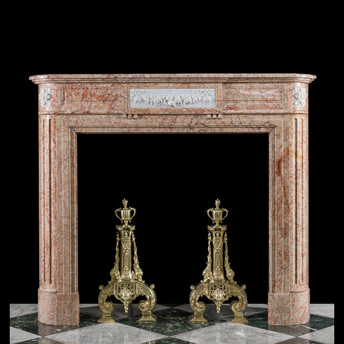 A Louis XVI Buixcarro Crema Marble Fireplace