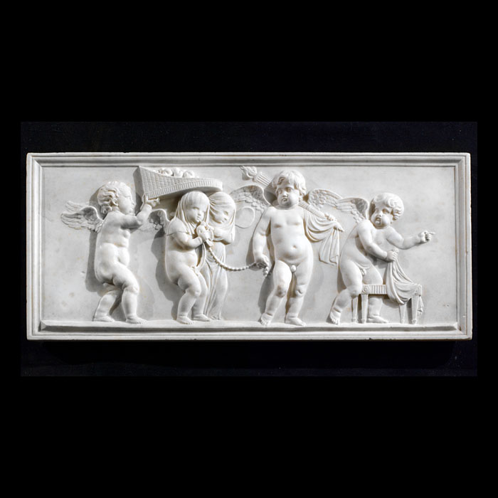 A Regency Statuary Marble Fireplace Tablet