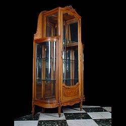 Antique Louis XVI style Walnut Display Cabinet
