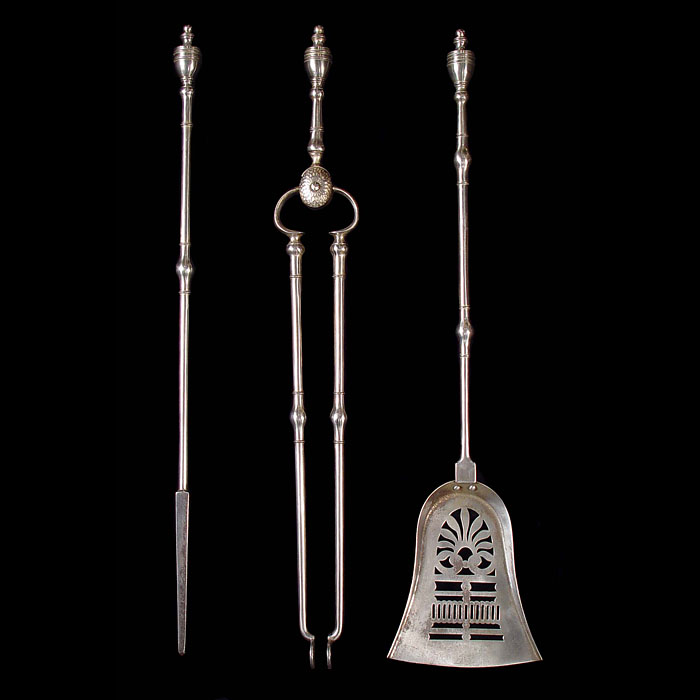 A set of three fine early 19th century Antique firetools