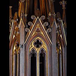  Antique Gothic Revival Oak Spire Canopy  
