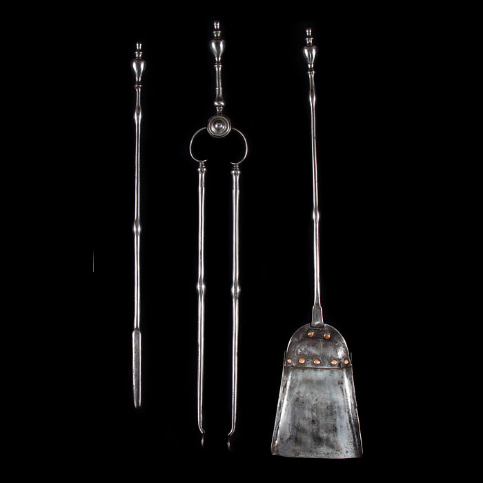 Three Steel Georgian Style Fire Tools