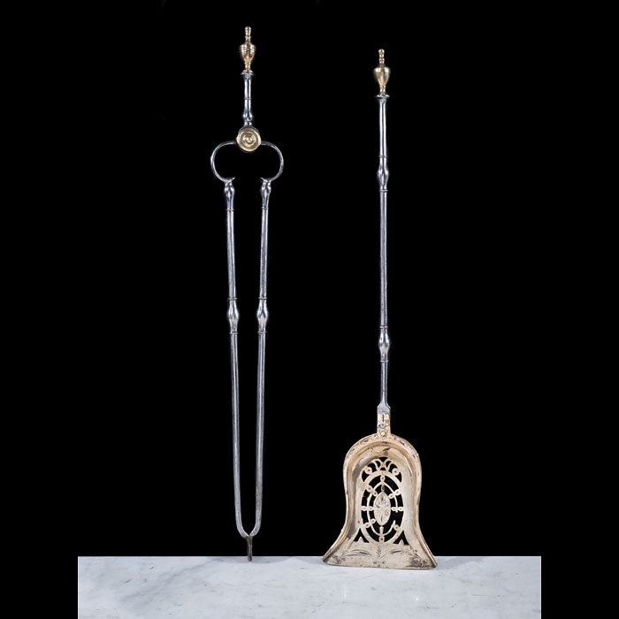 A Pair of Antique Neoclassical Fire Tools 