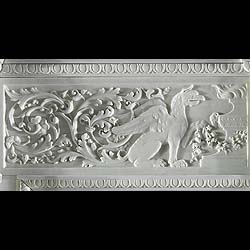 Italian neoclassical white marble fireplace surround   