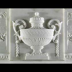 Italian neoclassical white marble fireplace surround   