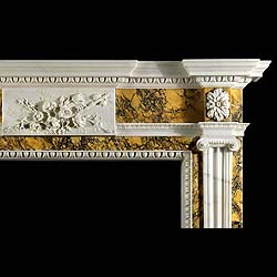 Neo Classical Style Floral Antique Marble Fireplace    