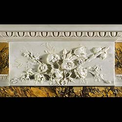 Neo Classical Style Floral Antique Marble Fireplace    