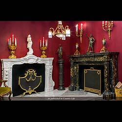 Rare Italian Baroque Marble Fireplace Mantel