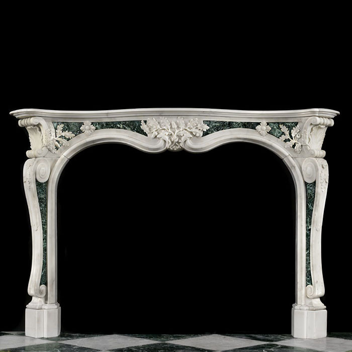 Rare Rococo Statuary Marble Fireplace 
 

