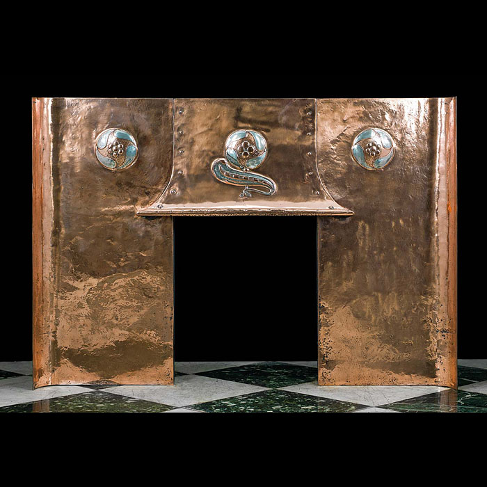 An Arts & Crafts Copper Fireplace Insert  