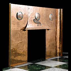 An Arts & Crafts Copper Fireplace Insert  