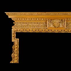 Antique Georgian English Rococo Chimneypiece in Carved Pine 
