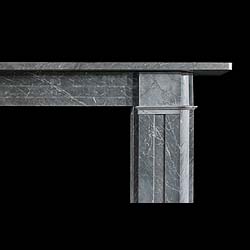 An Italian Bardiglio Marble Fireplace

