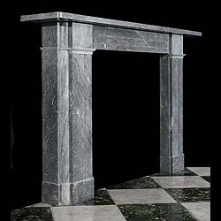 An Italian Bardiglio Marble Fireplace

