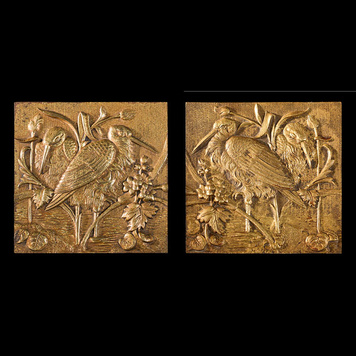 Aesthetic Movement gilt metal tiles