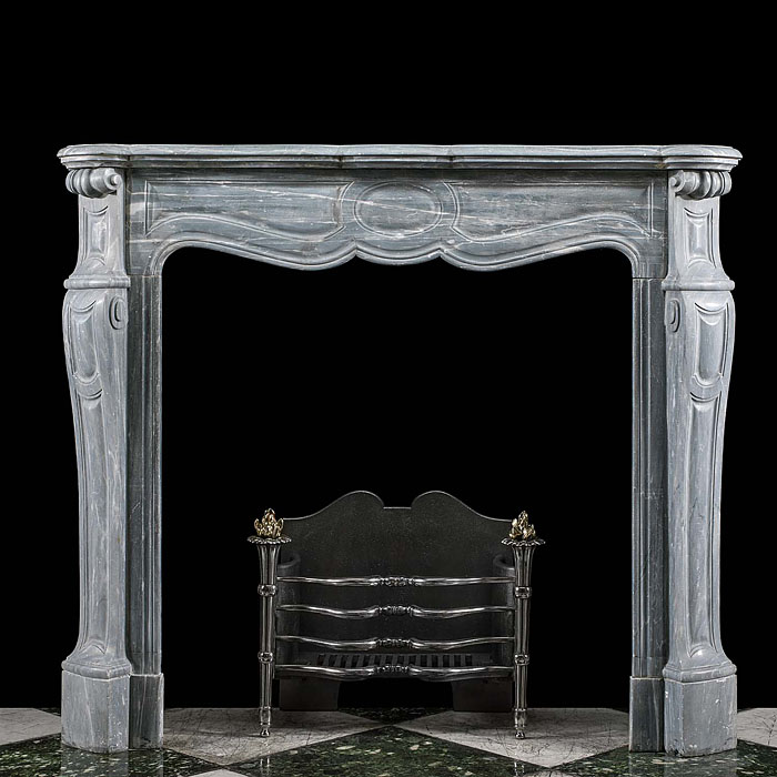 A Grey Marble Pompadour Fireplace Surround 